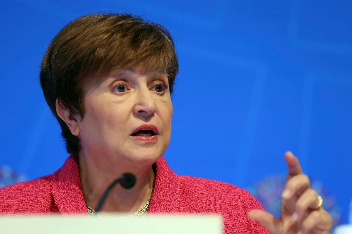 International Monetary Fund (IMF) Managing Director Kristalina Georgieva speaks during a news conference during the World Bank/IMF Annual Meetings in Washington, Thursday, Oct. 17, 2019.
