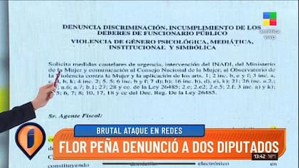 Intrusos reveló que Florencia Peña inició acciones legales contra dos diputados de Juntos por el Cambio