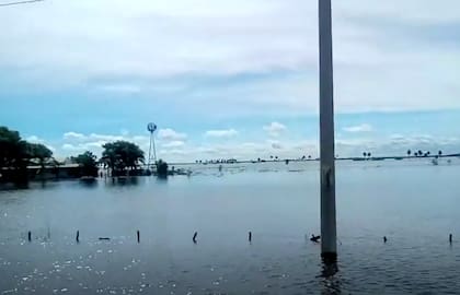 Inundaciones en Corrientes: campos totalmente tapados de agua