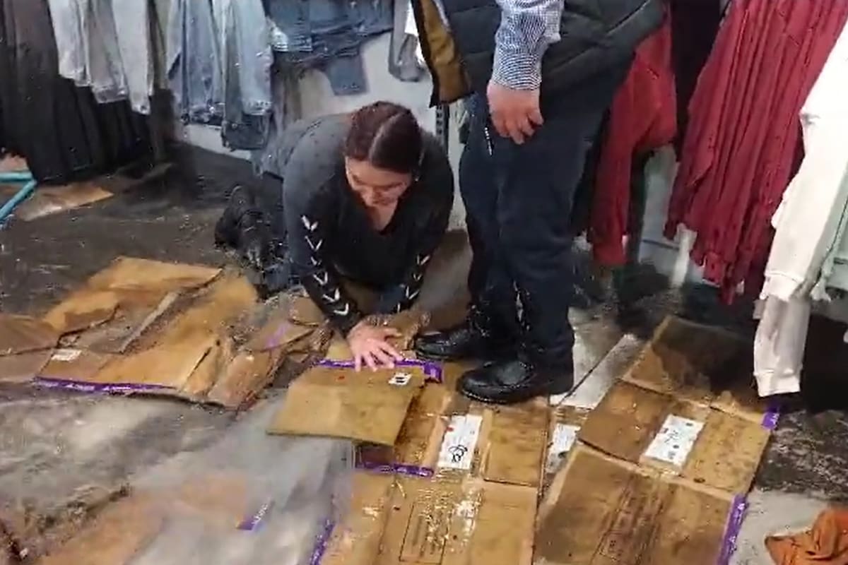 Inundaciones en el Mall Arauco en Chile