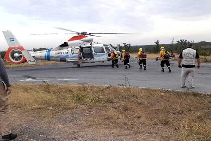 Las autoridades recorrieron la zona en helicóptero