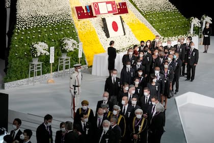 Invitados asisten al funeral del exprimer ministro japonés, Shinzo Abe