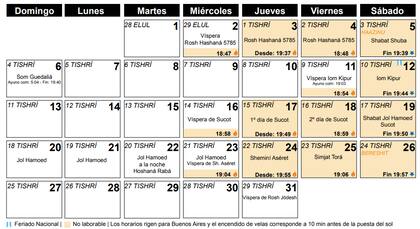 Iom Kipur 2024 va a transcurrir entre el viernes 11 y el sábado 12 de octubre (fuente: Menora)