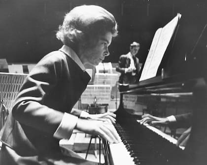 Irene de Grecia en el ensayo de su presentación en el Royal Festival Hall de Londres en 1969