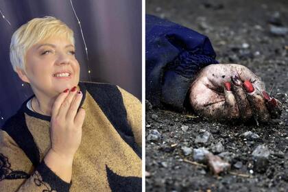 Iryna Filikina de Bucha Ucrania. Su cuerpo fue reconocido por un detalle en su dedo anular
