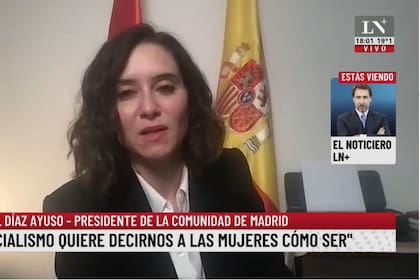 Isabel Díaz Ayuso, entrevistada en LN+
