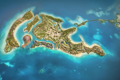 Isla con forma de delfín en Arabia Saudita.