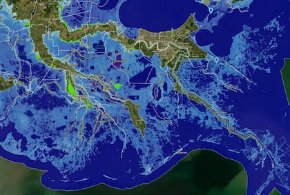 Islas enteras del sur de Louisiana, como Grand Island y Marsh Island, desaparecerían completamente del mapa