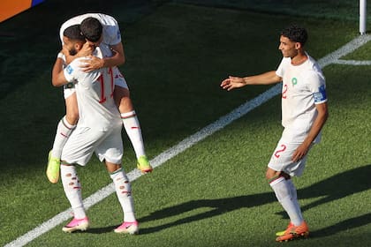 Ismael Saibari (11) marcó el gol del triunfo para Marruecos ante Escocia, en la segunda fecha del grupo C
