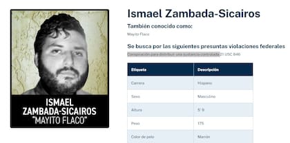 Ismael Zambada en una lista negra de la DEA estadounidense