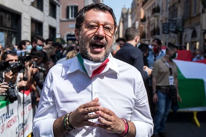 El ultraderechista Matteo Salvini encabezó la protesta