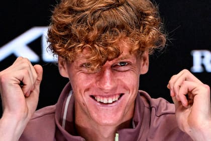Italy's Jannik Sinner attends a press conference after victory against Russia's Daniil Medvedev in the men's singles final match on day 15 of the Australian Open tennis tournament in Melbourne on January 29, 2024. (Photo by WILLIAM WEST / AFP) / -- IMAGE RESTRICTED TO EDITORIAL USE - STRICTLY NO COMMERCIAL USE --