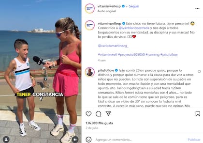Iván Blanco tiene 10 años y se volvió viral tras revelar la marca que hizo al correr 5k