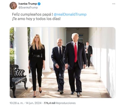 Ivanka Trump saludó a su padre en su cumpleaños