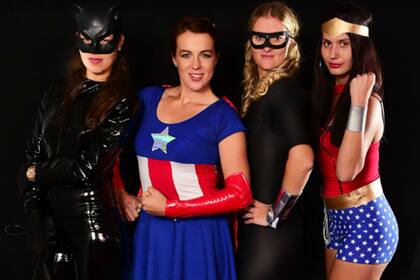 Ivanovic, Anastasia Pavlyuchenkova, Jovana Jaksic y Kristina Mladenovic, disfrazadas