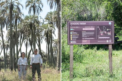 Izquierda: La revista tuvo dos anfitriones de lujo durante su visita al Parque: la bióloga María Cecilia Li Puma y el guardaparque de apoyo Claudio Croci. Derecha: distintos senderos permiten disfrutar diferentes perspectivas del parque.
