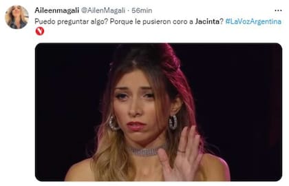 Jacinta contó con coros para su performance en La Voz Argentina