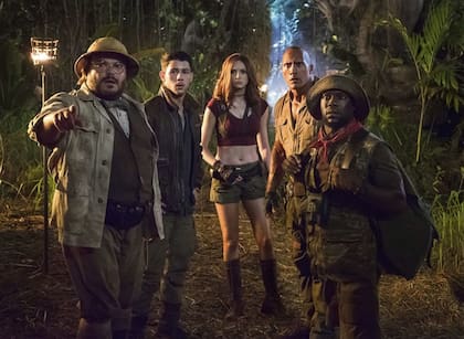 Jumanji, con The Rock y Jack Black