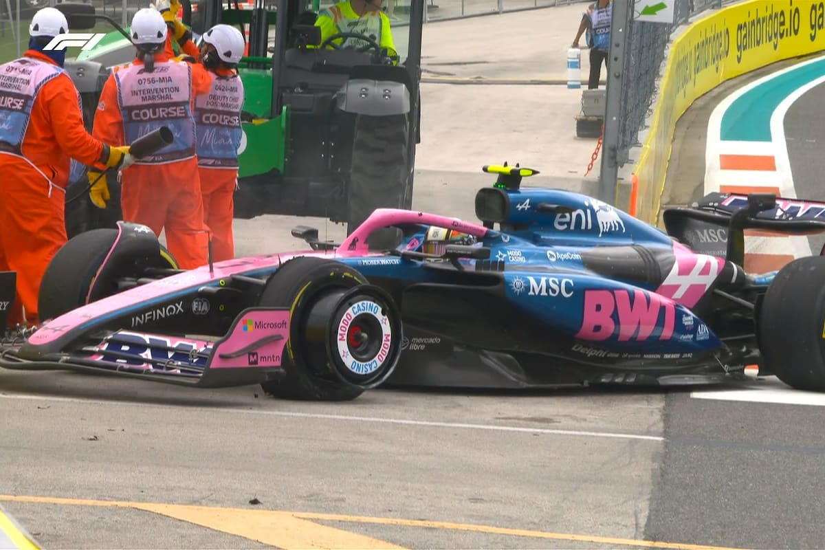 Jack Doohan (Alpine) sufrió una pinchadura tras su contacto con Liam Lawson y quedó fuera del GP de Miami