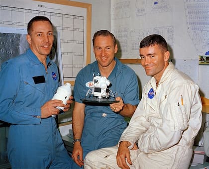 Jack Swigert, Jim Lovell y Fred Haise, los astronautas de la misión Apollo 13