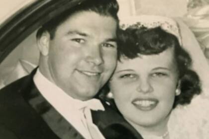 Jack y Harriet Morrison el día de su casamiento