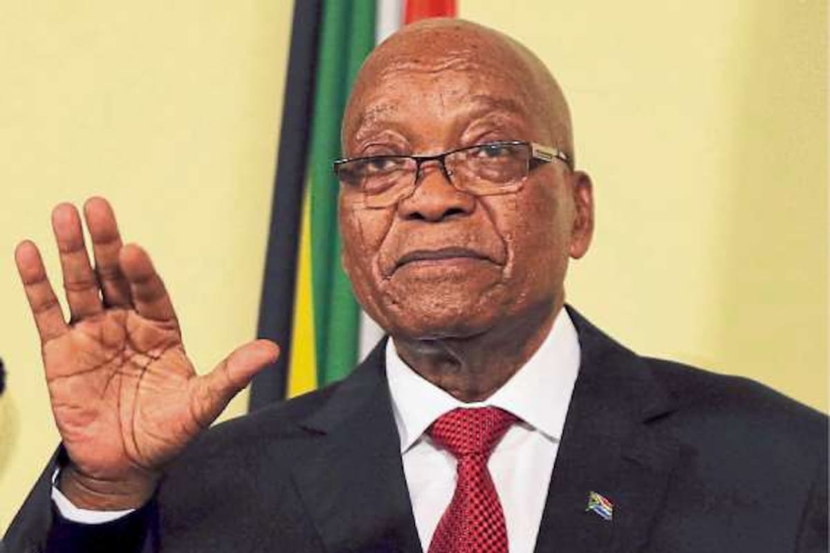 Jacob Zuma, ayer, al anunciar su renuncia en TV