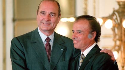 Jacques Chirac junto a Menem en su visita a la Argentina en el año 1997