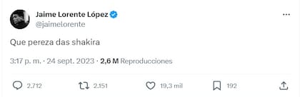 Jaime Lorente tundió a Shakira y las redes se fueron en su contra