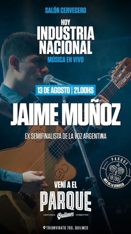 Jaime Muñoz toca en el Parque de la Cervecería Quilmes