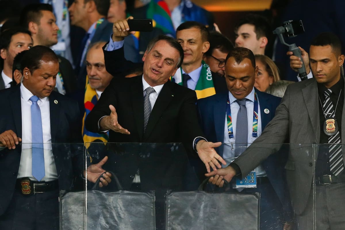 Jair Bolsonaro en el estadio