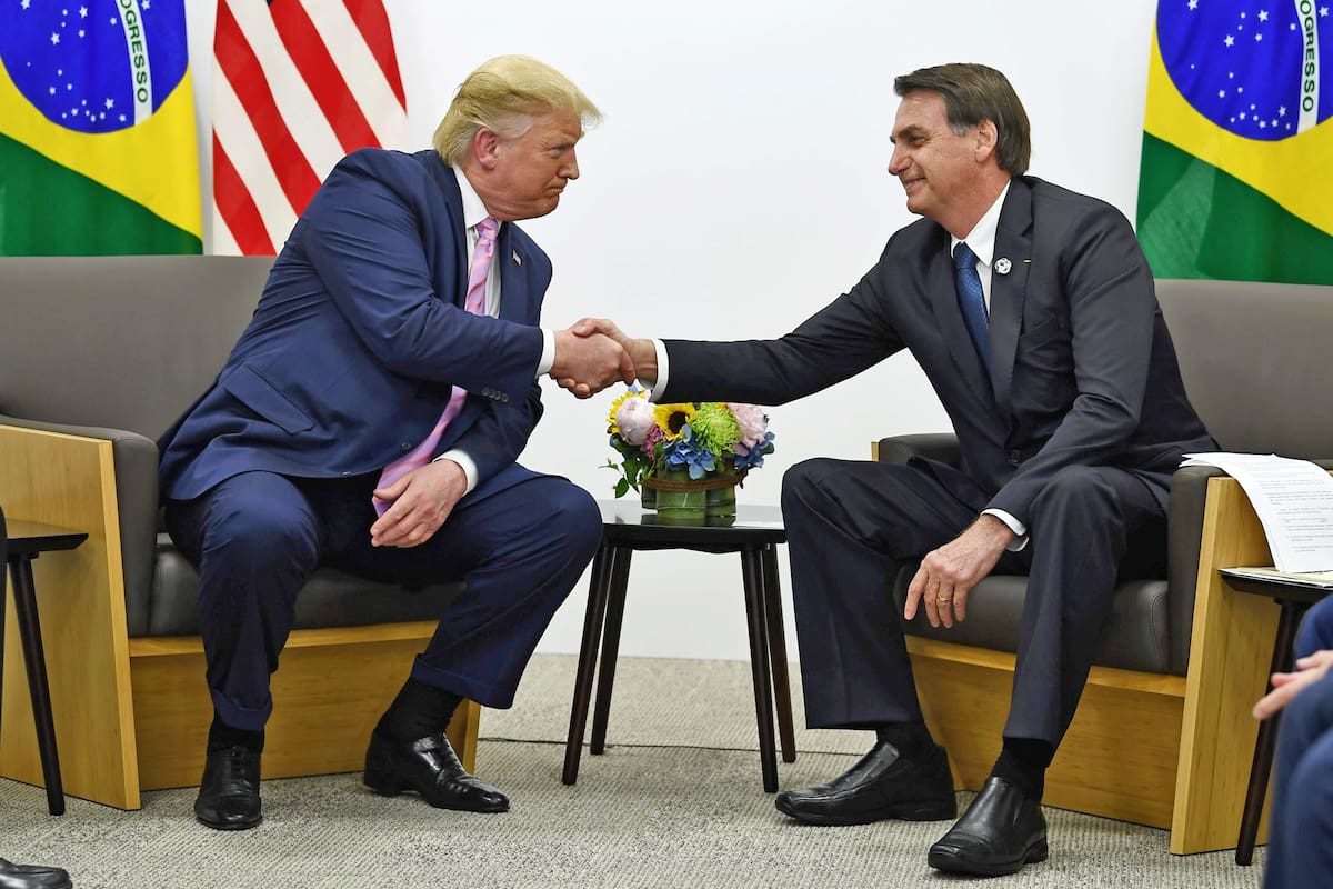 Jair Bolsonaro junto a Donald Trump en el Cumbre del G20