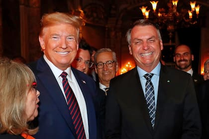 Jair Bolsonaro y Donald Trump, en un almuerzo en Mar-a-Lago en 2020