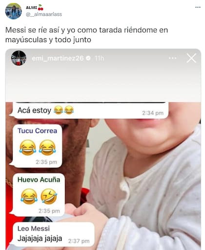 "Jajaja jajaja", la risa de Messi que se hizo viral (Foto: Captura de Twiiter)