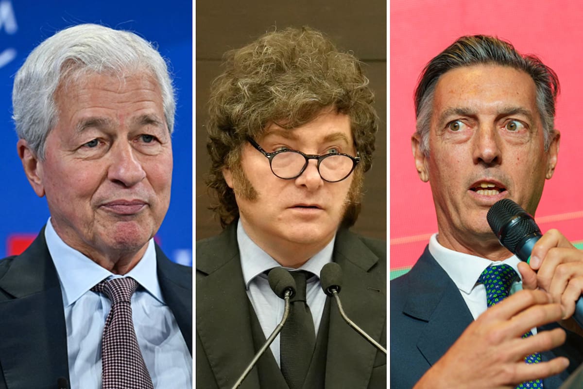 Jamie Dimon, Javier Milei y Facundo Gomez Minujin