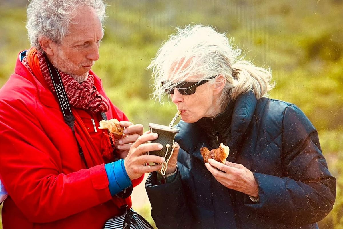 Jane Goodall y Boy Olmi durante un viaje en la Patagonia