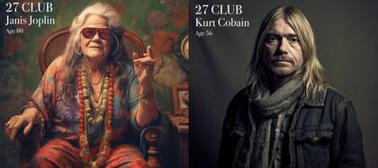 Janis Joplin y Kurt Cobain, según una IA