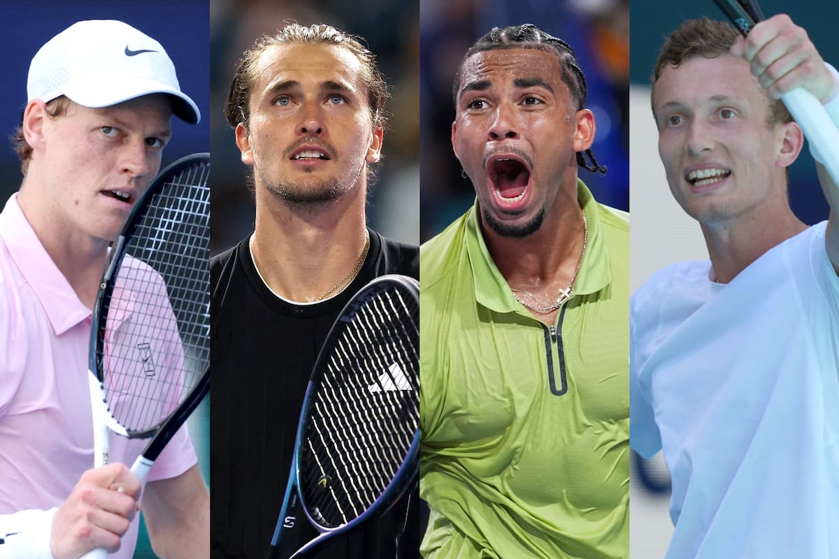 Jannik Sinner, Alexander Zverev, Arthur Fils y Jiri Lehecka son los cuatro mejores del Masters 1000 de Miami 2026