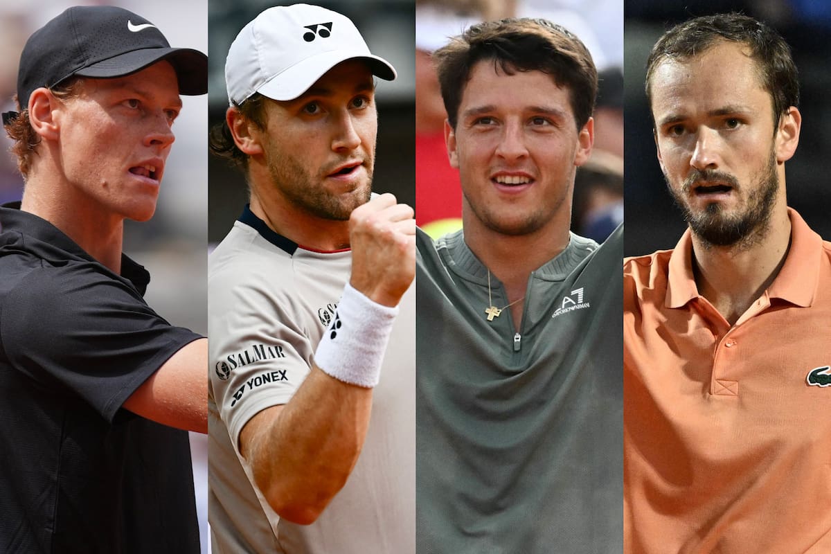 Jannik Sinner, Casper Ruud, Luciano Darderi y Daniil Medvedev, los cuatro semifinalistas del Roma Open 2026
