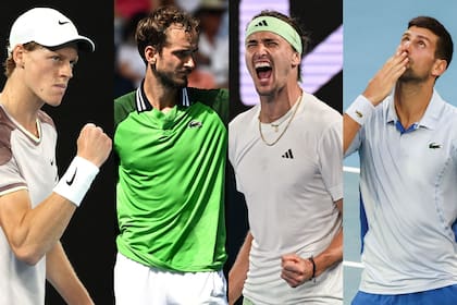 Jannik Sinner, Daniil Medvedev, Alexander Zvererv y Novak Djokovic son los cuatro semifinalistas del Australian Open 2024