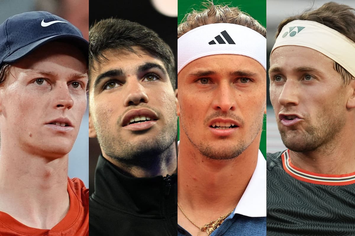 Jannik Sinner vs. Carlos Alcaraz y Alexander Zverev vs. Casper Ruud, las semifinales masculinas de Roland Garros 2024