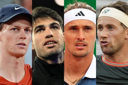 Jannik Sinner vs. Carlos Alcaraz y Alexander Zverev vs. Casper Ruud, las semifinales masculinas de Roland Garros 2024