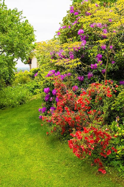 Jardín del norte de Italia en primavera