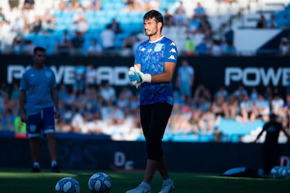 Javier Garcia arquero Suplente de Racing Club. Partido entre Racing Club de Avellaneda y Atletico Tucuman en el estadio Presidente Perón. 26-01-20 Foto Manuel Cortina.