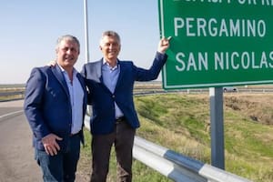 Javier Martínez, intendente de Pergamino, con Mauricio Macri
