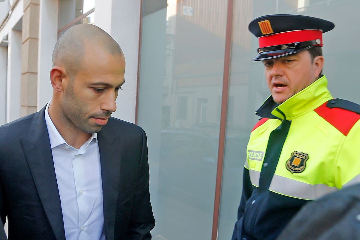 Javier Mascherano 29/10/15 Javier Mascherano reconoció ante una juez de instrucción espa–ola haber cometido dos delitos de fraude fiscal de alrededor de un millón y medio de euros