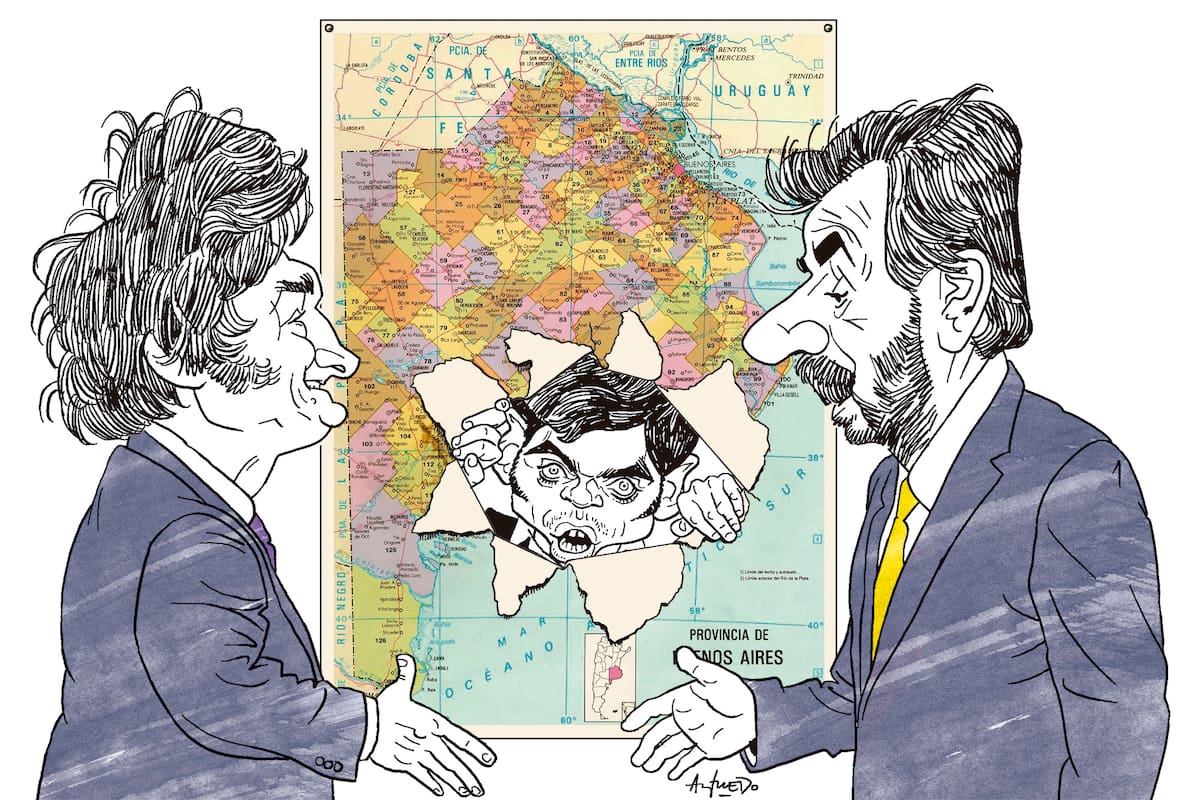 Javier Milei, Axel Kicillof y Cristian Ritondo