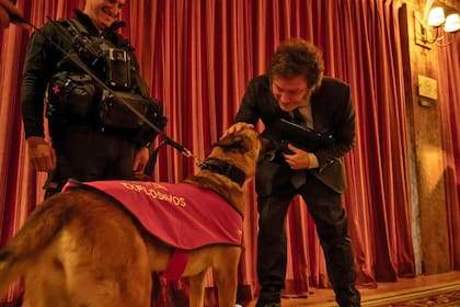 Javier Milei, ayer, durante el Foro Llao Llao, en Bariloche