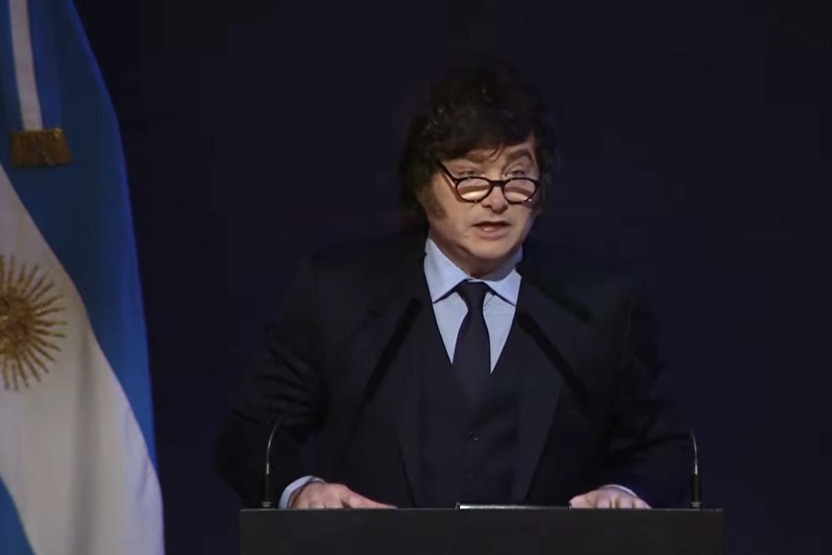 Javier Milei, ayer, en el Council of The Americas, en el Alvear Palace Hotel