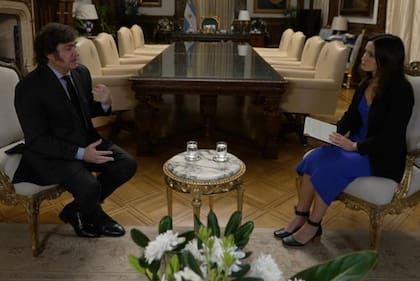 Milei en la entrevista en la que habló durante una hora con la BBC.