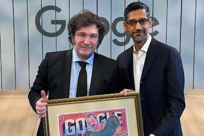 Javier Milei con el CEO de Google